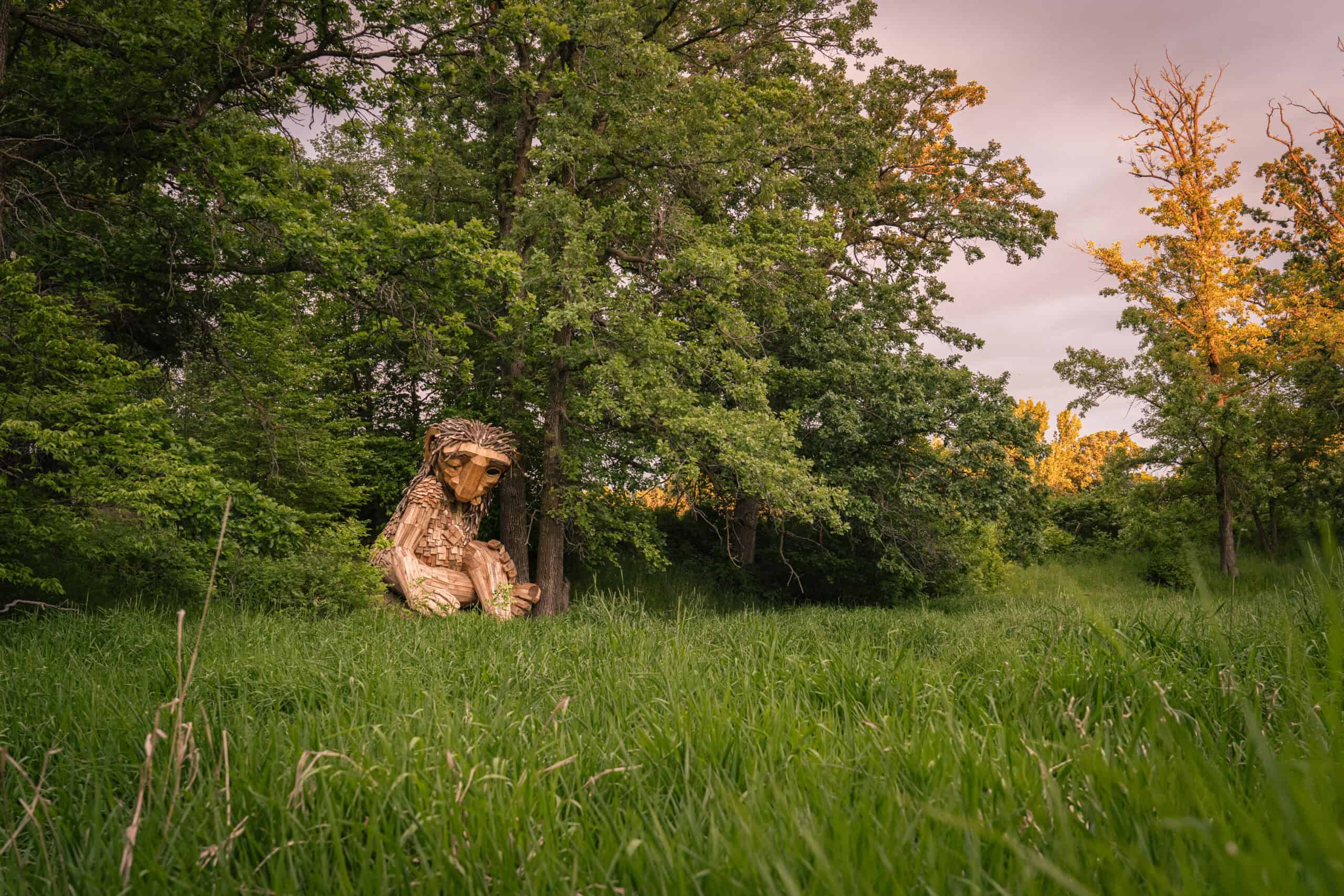 Far away shot of Barefoot Frida in Ortenstone Gardens & Sculpture Park