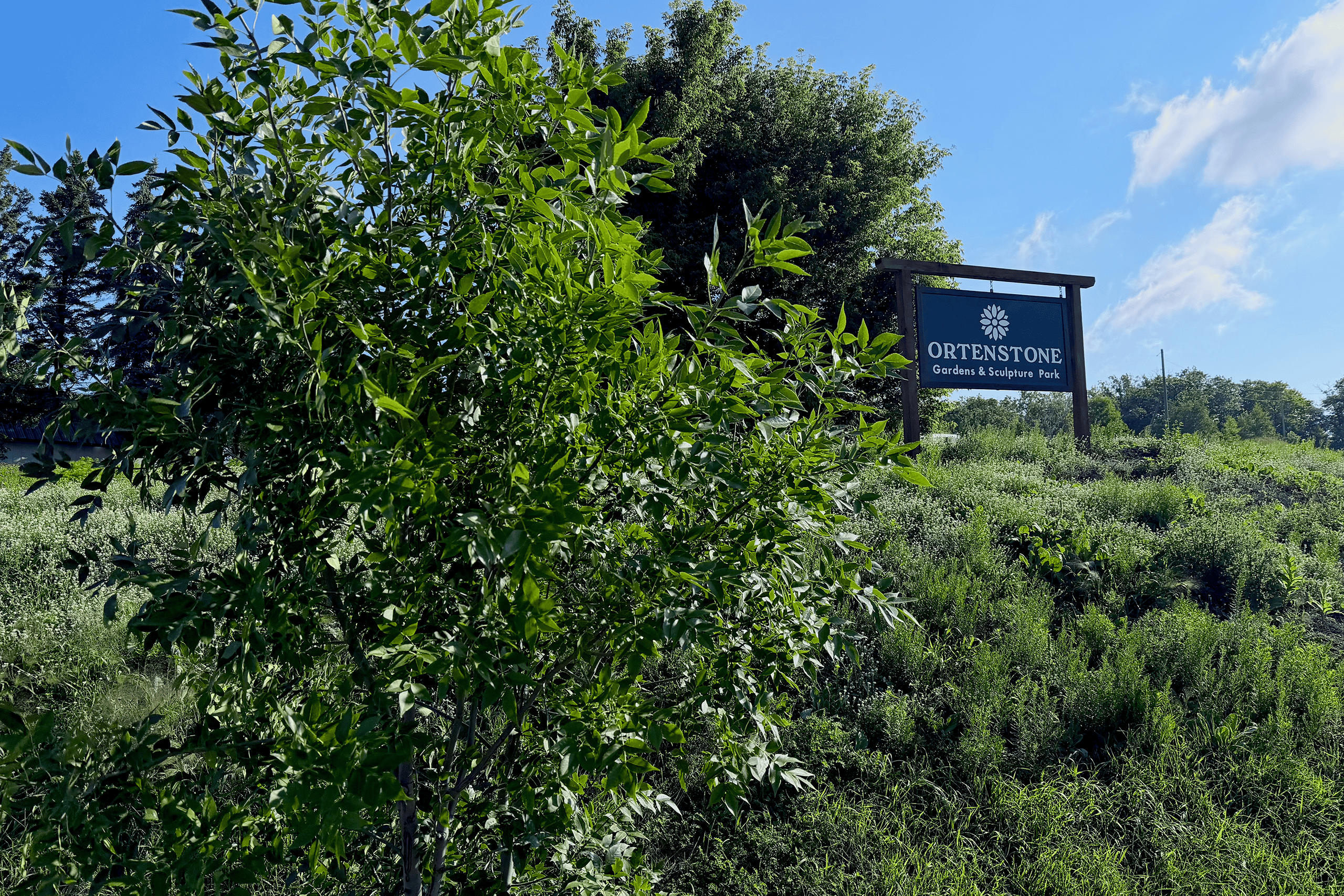 Ortenstone Gardens & Sculpture Park entrance sign